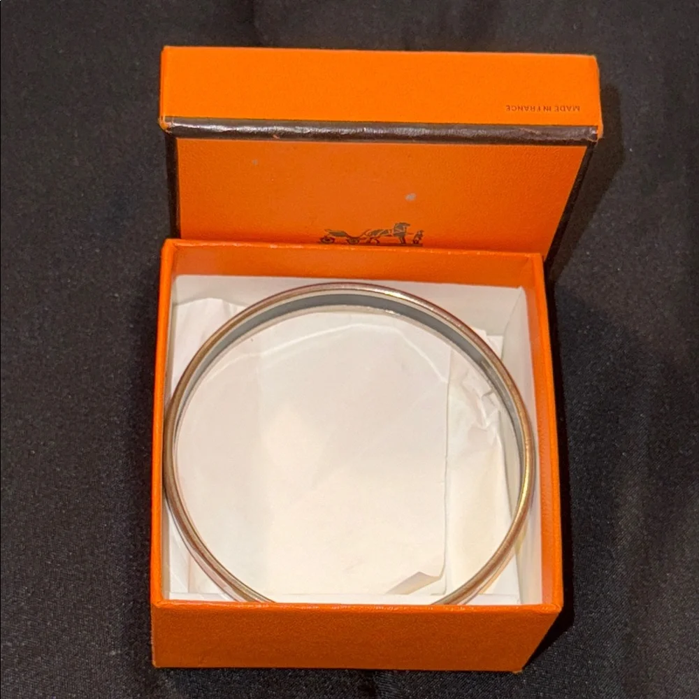 Hermes Pink Black and Silver Enamel Bracelet - Picture 14 of 15